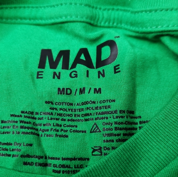 Men's MAD Engine Merry Hissmas Christmas Cats Pajamas Top - Green - M - Picture 10 of 13